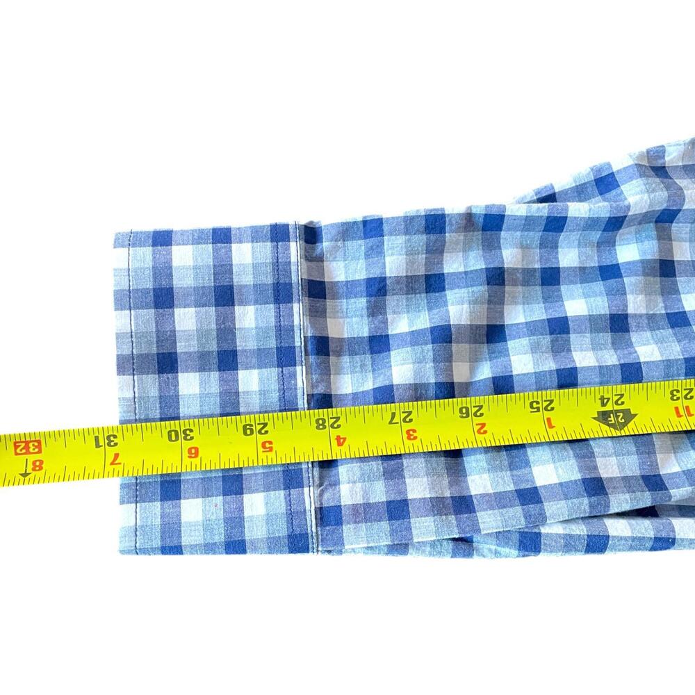 Banana Republic Men’s L Button Down Shirt Blue Check Soft-Wash Standard Fit Exce - Picture 9 of 9
